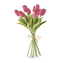 Load image into Gallery viewer, 13 Inch Fuchsia Real Touch Mini Tulip Bundle(12 Stems)