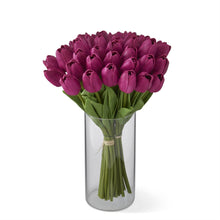 Load image into Gallery viewer, 13 Inch Fuchsia Real Touch Mini Tulip Bundle(12 Stems)