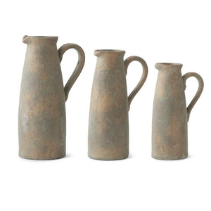 TERRACOTTA PITCHER W/BRONZE GLAZE