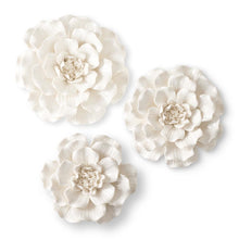 Load image into Gallery viewer, Wall Hanging Glossy Ceramic White Flower, 3 size options