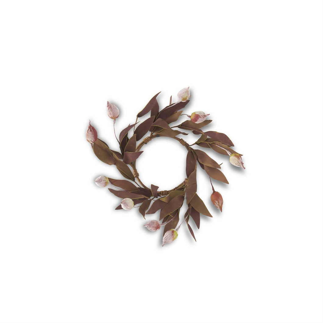 9.75 Inch Burgundy and Green Sleepy Silene Eva Candle Ring