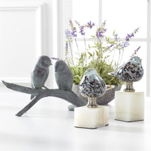 Load image into Gallery viewer, 12.25 Inch Patina Green Resin Birds on Branch