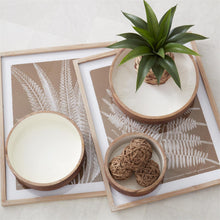 Load image into Gallery viewer, RIBBED MANGO WOOD BOWL W/WHITE CENTER