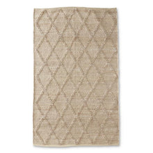 Load image into Gallery viewer, TAN JUTE W/JUTE LOOP DIAMOND SHUTTLE HANDWOVEN RUG (5X8)