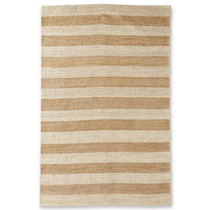 NATURAL & TAN JUTE STRIPED HANDWOVEN RUG (8X10)