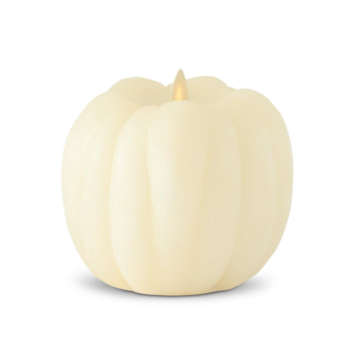 WHITE WAX PUMPKIN LUMINARA INDOOR CANDLE