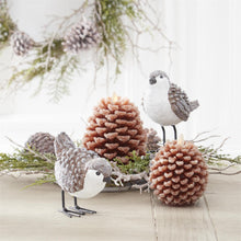 Load image into Gallery viewer, 4.5 Inch Brown Wax Snowy Pinecone Luminara Indoor Candle