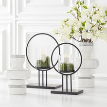 Load image into Gallery viewer, Black Metal Ring Candleholder, 2 size options
