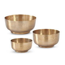 Load image into Gallery viewer, Textured Antiqued Gold Footed Bowl, 3 size options