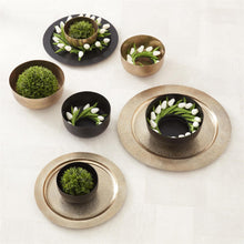 Load image into Gallery viewer, Textured Antiqued Gold Footed Bowl, 3 size options