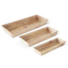 Load image into Gallery viewer, Rectangular Nesting Wood Tray, 3 size options