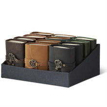 Load image into Gallery viewer, 4.5 Inch Leather Handcrafted Journal w/Key Closure, 6 color options