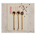 Stainless Steel Spoon w/ Holiday Charm, Gold Finish, 3 Styles