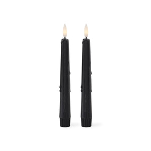 8 Inch Black LED Drip Taper Candles w/Timer