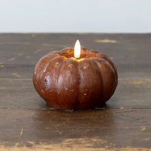 Load image into Gallery viewer, 3.5&quot; Bronze 3D Flame Short Pumpkin Candle