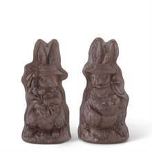 Load image into Gallery viewer, 7.75 Inch Resin Chocolate Mold Bunnies in Easter Hats, 2 style options