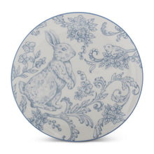 Load image into Gallery viewer, 8 Inch Blue &amp; White Dolomite Easter Bunny Plate