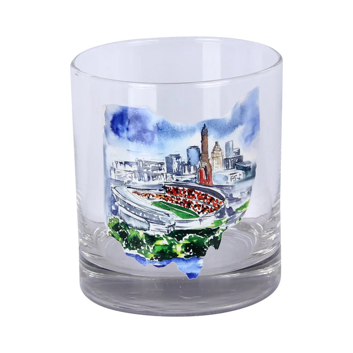 Ohio Football Stadium Rocks Glass