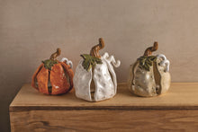 Load image into Gallery viewer, Small Stoneware Pumpkin Sitter