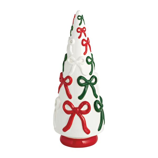 LARGE BOW CERAMIC XMAS TREE