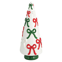 Load image into Gallery viewer, MEDIUM BOW CERAMIC XMAS TREE