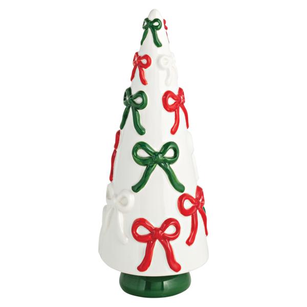 MEDIUM BOW CERAMIC XMAS TREE