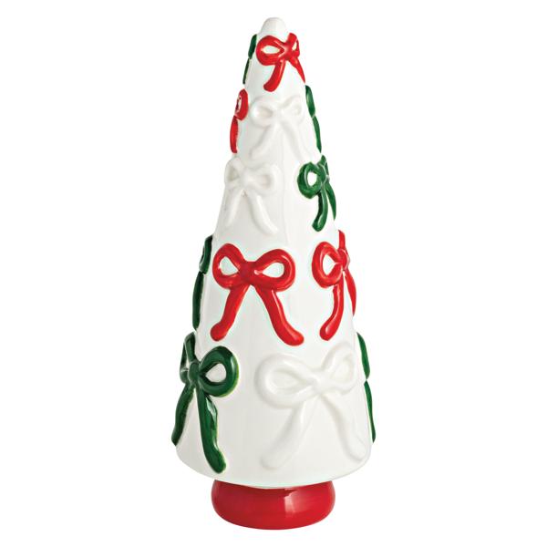 SMALL BOW CERAMIC XMAS TREE