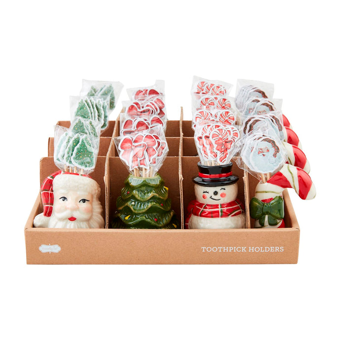 Classic Christmas Toothpick Caddy Set, 4 style options
