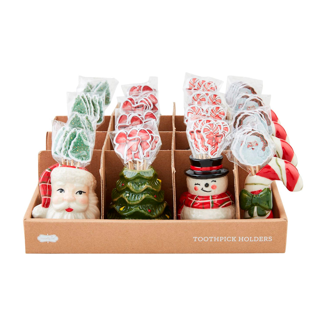 Classic Christmas Toothpick Caddy Set, 4 style options