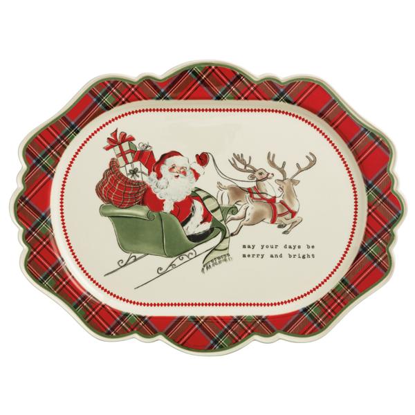 Classic Christmas Tartan Platter