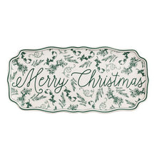 Load image into Gallery viewer, Merry Christmas Green Toile Tray