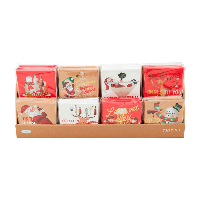 Holiday Bar Napkin Set, 8 style options