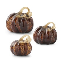 Load image into Gallery viewer, Brown Speckled Handblown Pumpkin, 3 size options