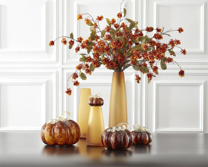 Brown Speckled Handblown Pumpkin, 3 size options