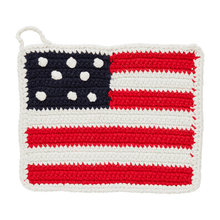 Load image into Gallery viewer, Americana Flag Crochet Pot Holder