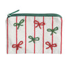 Christmas Bows Beaded Pouch