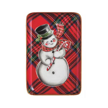Load image into Gallery viewer, Snowman Tartan Tidbit Tray