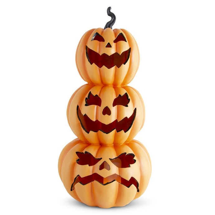 ORANGE LED FLICKER FLAME 3 STACK JACK O LANTERN