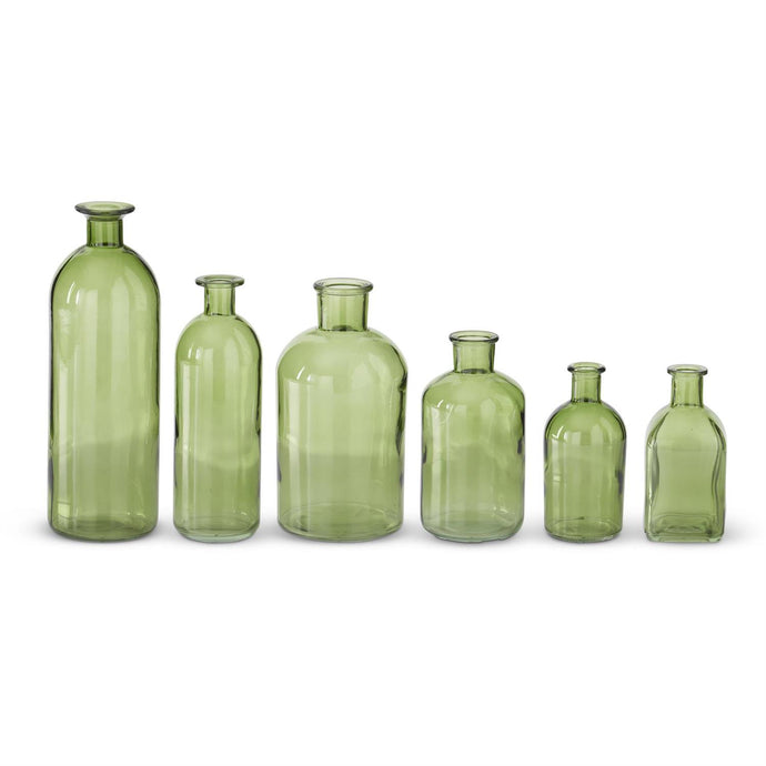 Green Glass Bottles, 6 style options