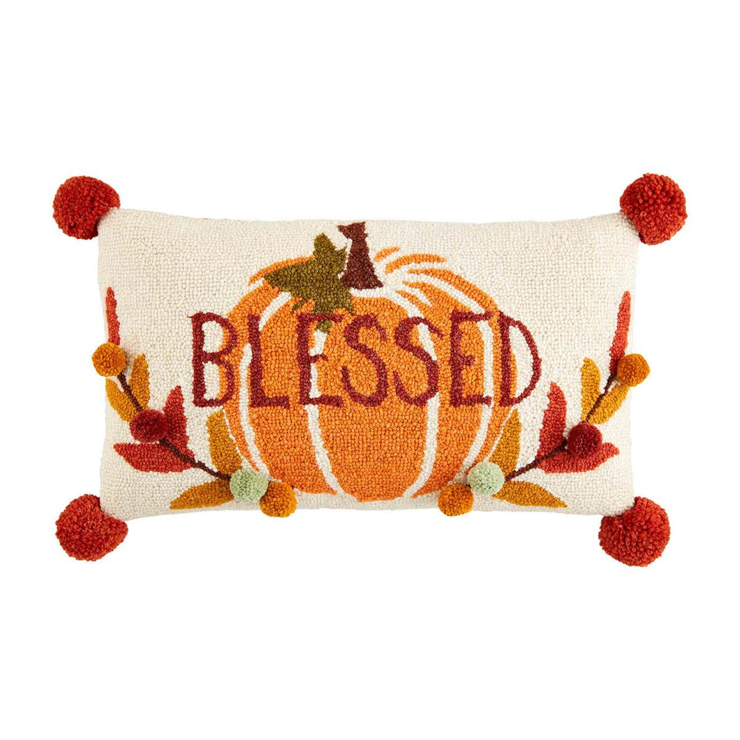 Blessed Pumpkin Hooked Pillow