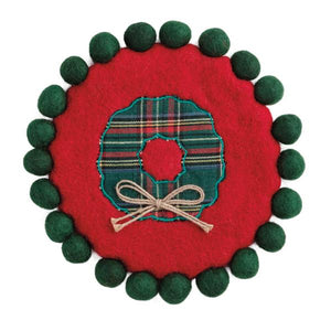Wreath Felted Trivet