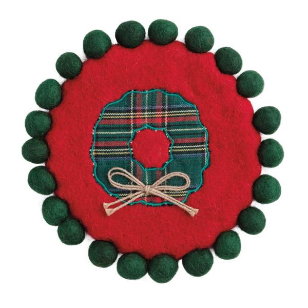 Wreath Felted Trivet