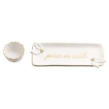 Load image into Gallery viewer, Gold Holly Tray &amp; Tidbit Set