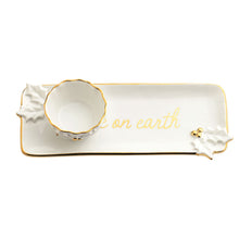 Load image into Gallery viewer, Gold Holly Tray &amp; Tidbit Set