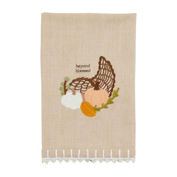 Cornucopia Crochet Trim Towel