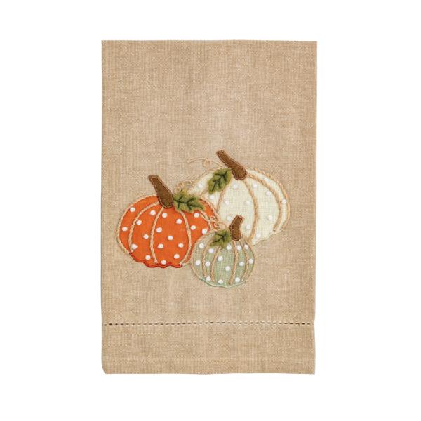 Triple Pumpkin French Knot Towel