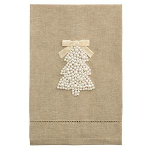 Tree White Christmas Pearl Towel
