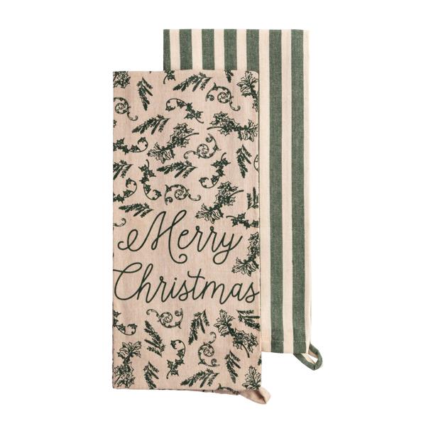 Vine White Christmas Towel Set
