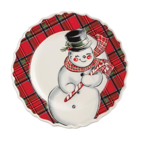 Snowman Christmas Salad Plate