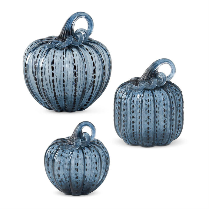 Speckled Blue Glass Pumpkin, 3 style options